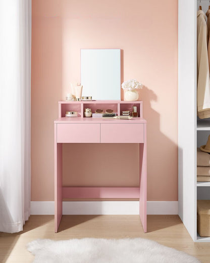 Nancy's Ameglia Kaptafel - Make-up Tafel - Spiegel - Roze - ± 40 x 60 x 130 cm