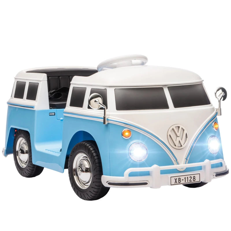 Nancy's Pettenasco Elektrische auto voor kinderen - Volkwagen Camper - Kinderauto - 3-8 km/u - Blauw