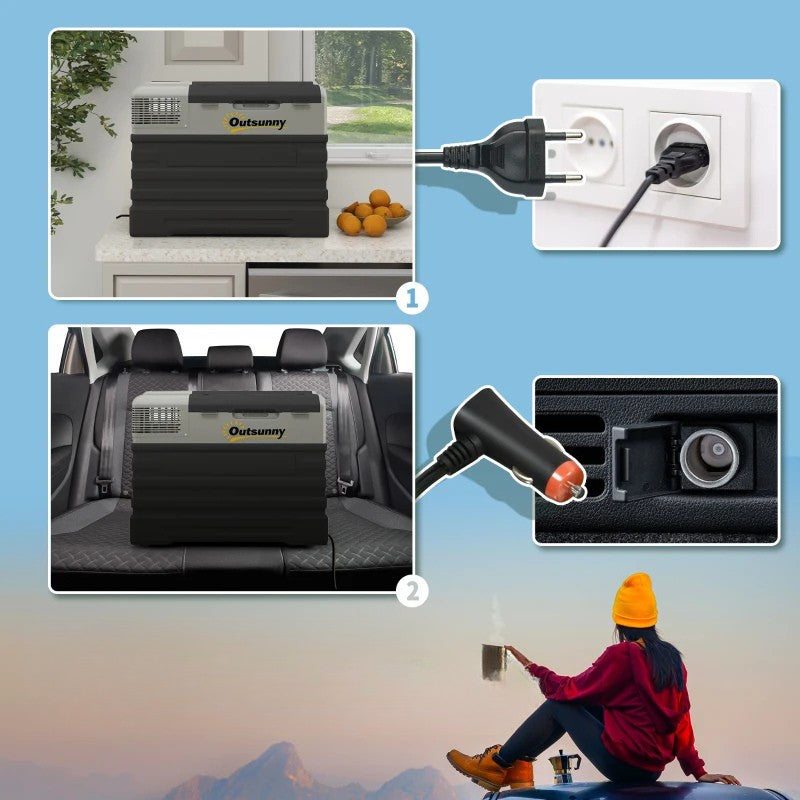 Nancy's Sovicille Koelbox - Koeler - AC / DC Adapter - -20 ℃ tot 20 ℃ - Zwart / Grijs - 56 Liter