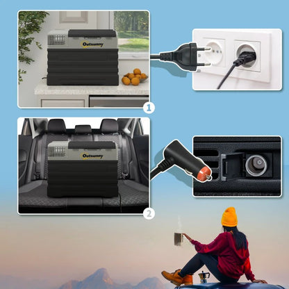 Nancy's Sovicille Koelbox - Koeler - AC / DC Adapter - -20 ℃ tot 20 ℃ - Zwart / Grijs - 56 Liter
