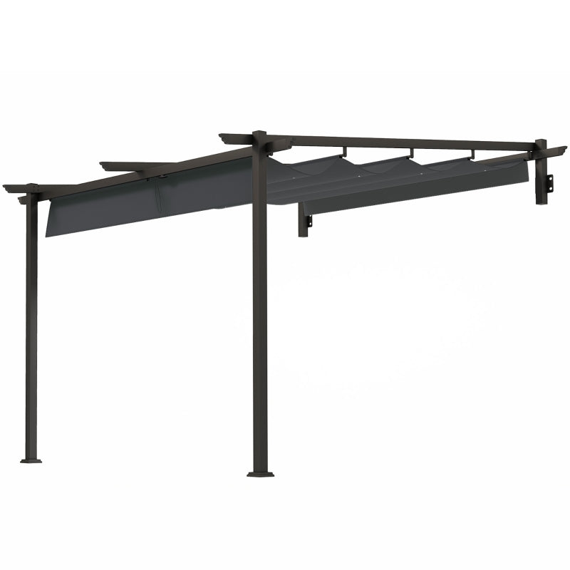 Nancy's Susegana Terrasoverkapping - Uitschuifbaar dak - Paviljoen - UV-Bescherming - Grijs - ± 295 x 295 x 200/230 cm