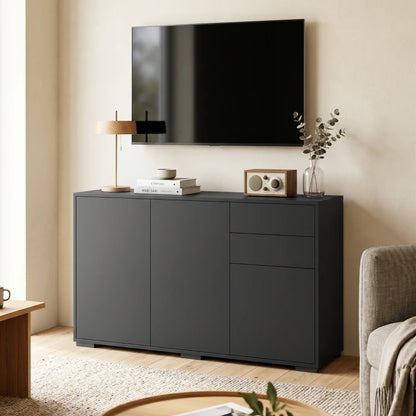 Nancy's Tencarola Commode - Dressoir - Opbergkast - Zwart - ± 115 x 35 x 75 cm