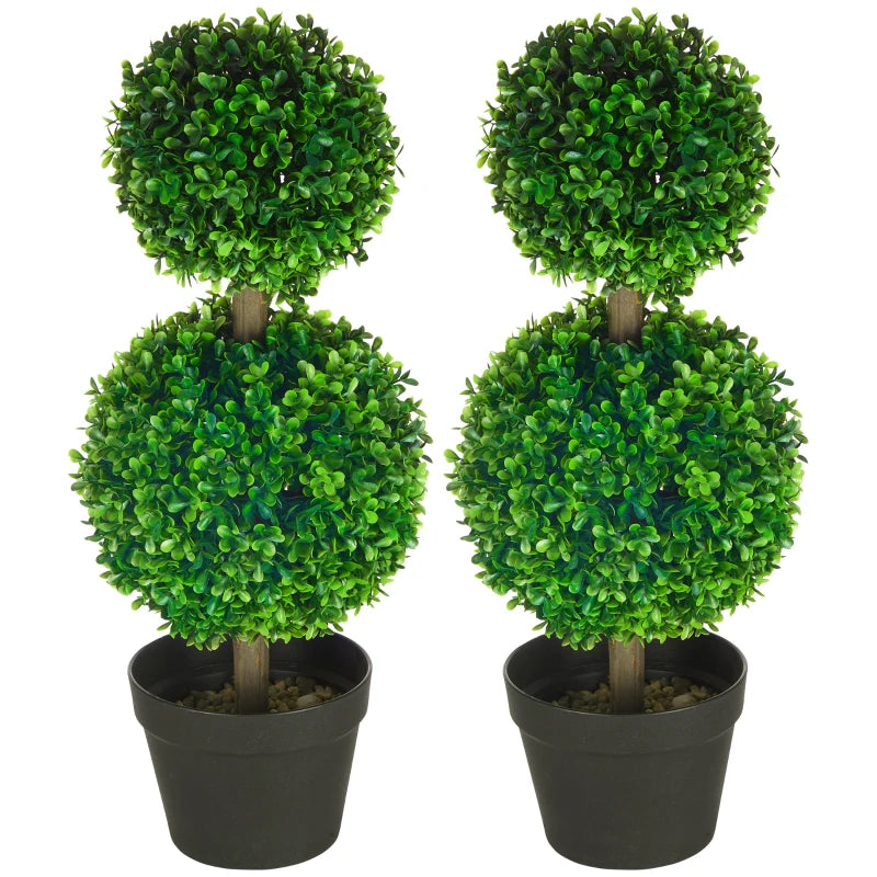 Nancy's Arcidosso Kunstboom - Kunstplant - Kunst Buxus - Set van 2 - 60 cm hoog