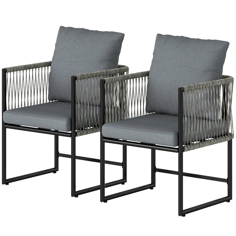 Nancy's Scarlino Tuinstoelen - Set van 2 - Terrasstoelen - Grijs / Zwart