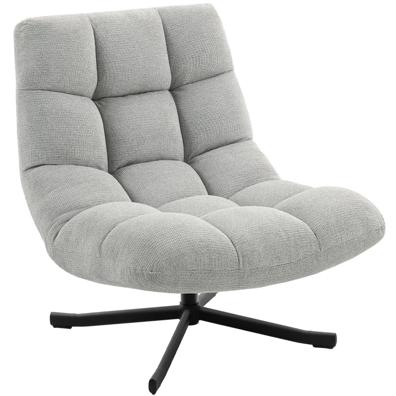 Nancy's Padula Draaifauteuil - Draaistoel - Relaxfauteuil - Lichtgrijs - Chenille
