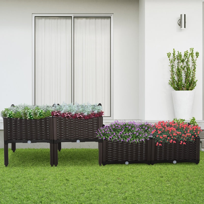 Nancy's Rosemont Planter - Raised Flower Bed - Garden Bed - Plant Bed - Rattan - ± 40 x 40 x 45 cm