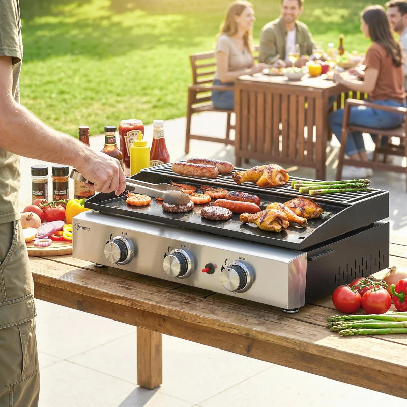 Nancy's Scopello Gasbarbecue - Tafelbarbecue - Grillplaat - Groot kookoppervlak - Zwart - RVS