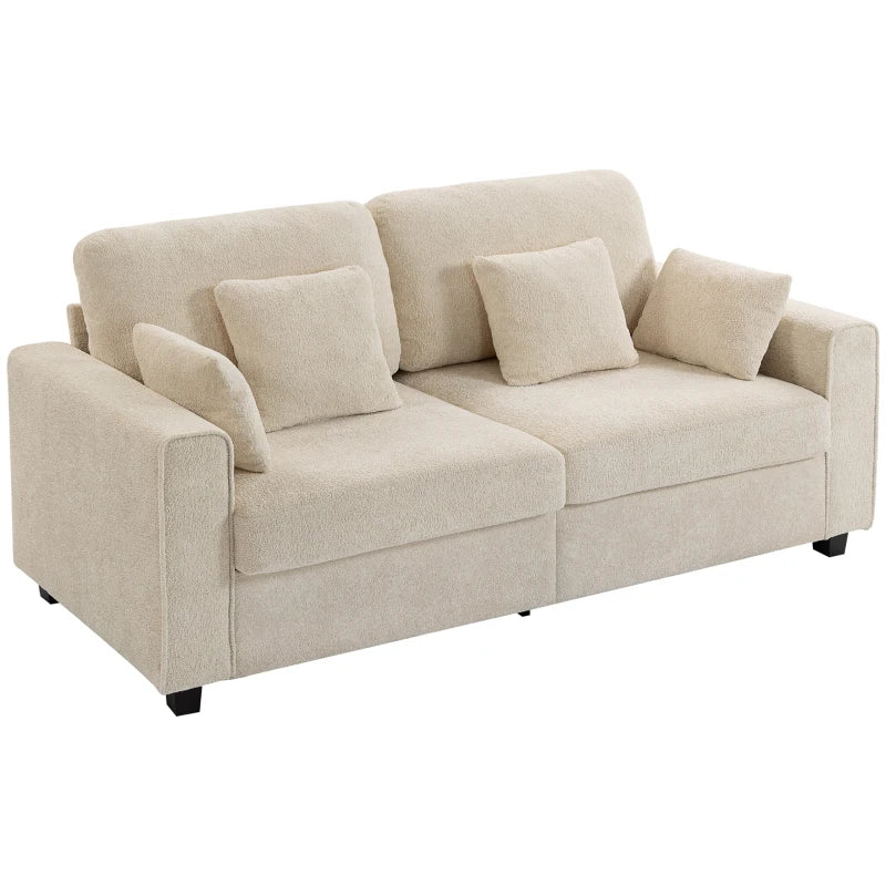 Nancy's Semogo 3-Zitsbank - Woonkamerbank - Zitbank - Beige - Fluweel - ± 210 x 85 x 90 cm