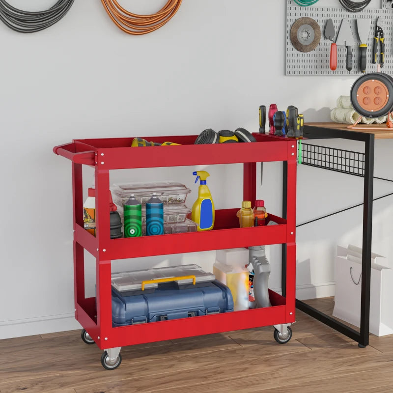 Nancy's Nalles Servicekar - Gereedschapswagen - Gereedschapskar - Rood - Staal - ± 85 x 35 x 75 cm