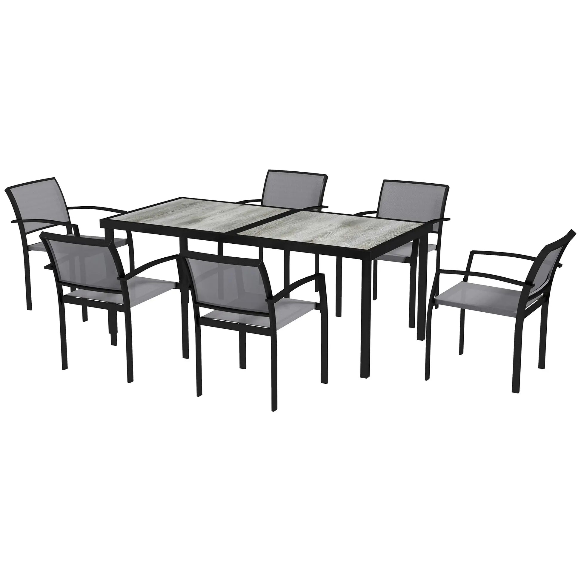 Nancy's Barcos Tuinset - Diningset voor Buiten - Tuinstoelen - Tuintafel - Grijs