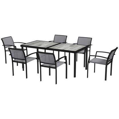 Nancy's Barcos Tuinset - Diningset voor Buiten - Tuinstoelen - Tuintafel - Grijs