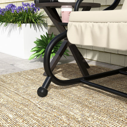 Nancy's Cordignano Schommelbank - Tuinschommel - Hollywood Schommel met zonnekap - Roomwit - ± 200 x 120 x 165 cm