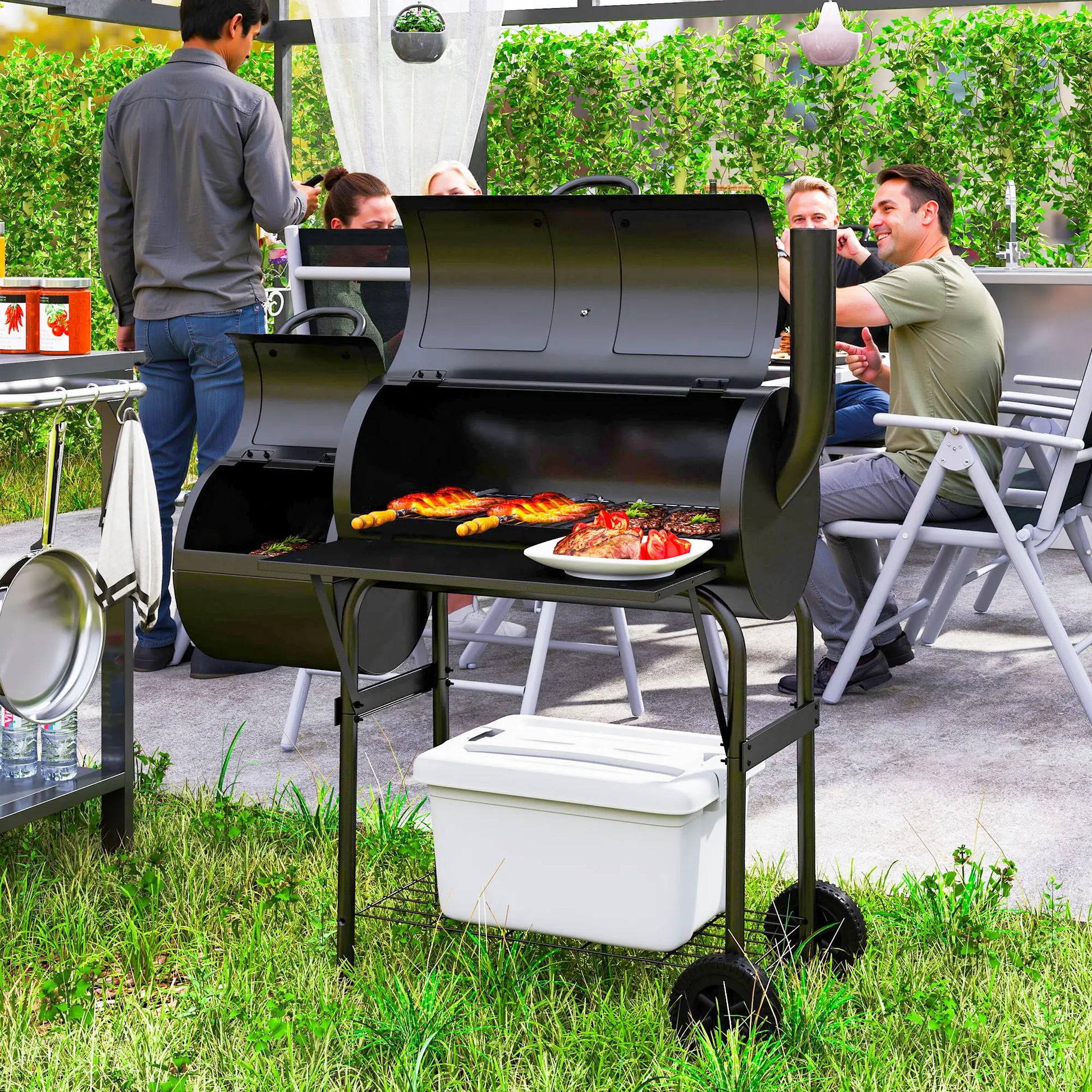 Nancy's Courmayeur Barbecue - BBQ - Houtskoolbarbecue - Met Thermometer - Zwart