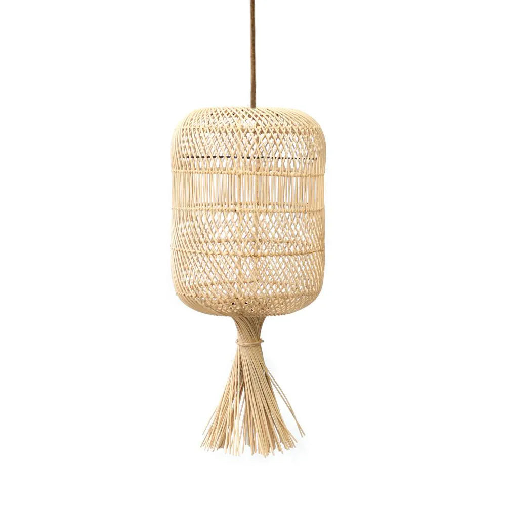 Bazar Bizar Dumpling Hang- en Vloerlamp - Naturel - S - Rotan