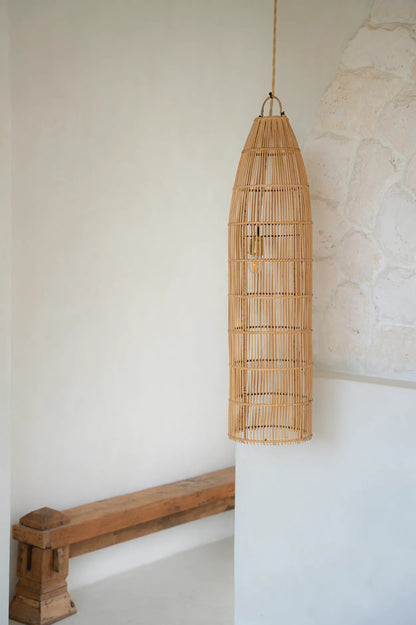 Bazar Bizar Fish Trap Hanglamp - Natural - Rotan - Ø 23 x 90 cm