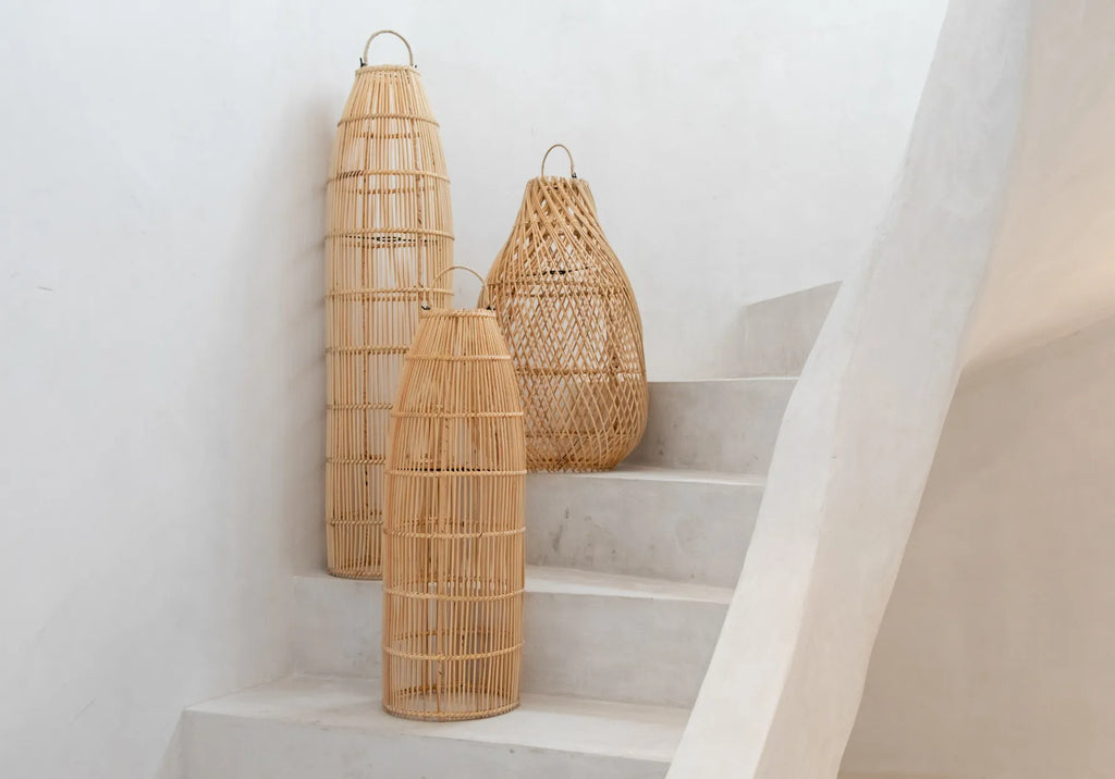 Bazar Bizar Fish Trap Hanglamp - Natural - Rotan - Ø 23 x 90 cm