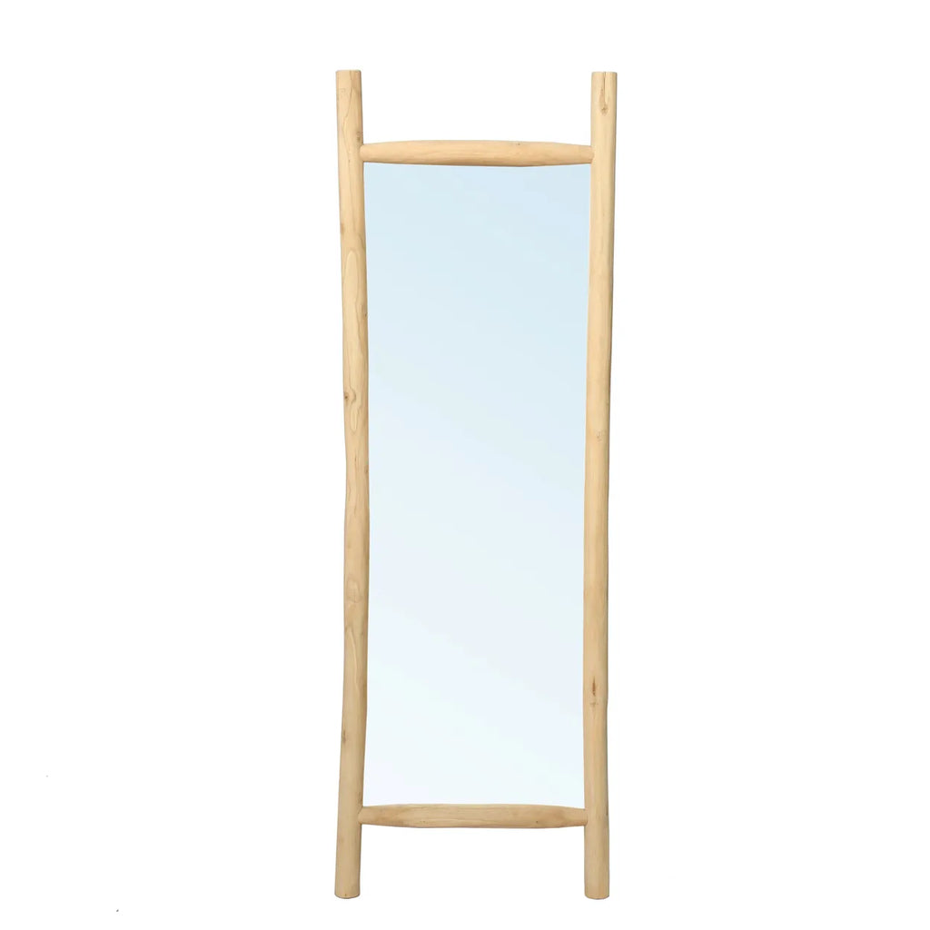 Bazar Bizar Island Dressing Spiegel - Naturel - Teakhout - Vloerspiegel - ± 60 x 170 cm