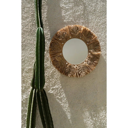 Bazar Bizar Palm Tree Spiegel - Naturel - Raffia - Ø 60 cm