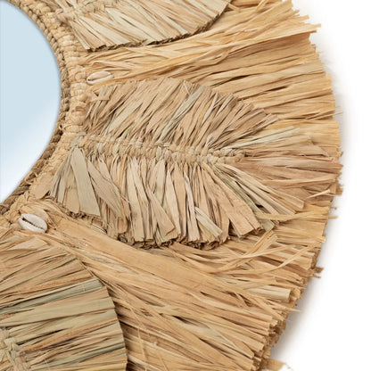 Bazar Bizar Palm Tree Spiegel - Naturel - Raffia - Ø 60 cm