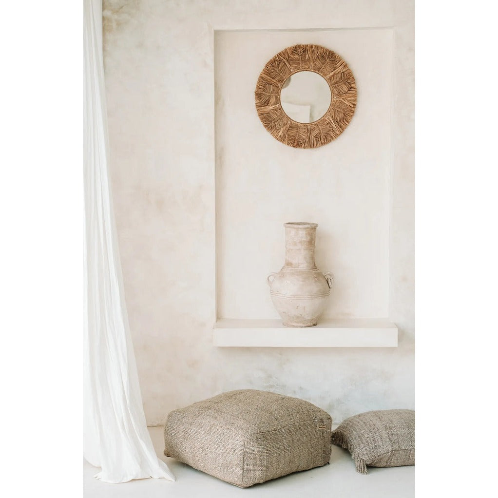 Bazar Bizar Palm Tree Spiegel - Naturel - Raffia - Ø 60 cm