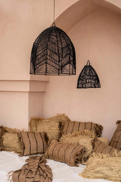 Bazar Bizar Raffia Kussenhoes - Naturel - Raffia - 60 x 60 cm