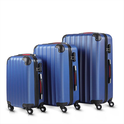 Ensemble de valises Nancy's Lochbuie - Valises de voyage - 3 pièces - Étui rigide - Sangles supplémentaires - Poche en filet pratique - ABS