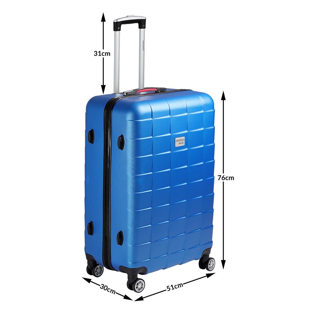 Nancy's Union Grove Koffer - Reiskoffer - Hardcase - Extra Riemen - Met TSA-Cijferslot - Blauw - ± 75 x 50 x 30 cm
