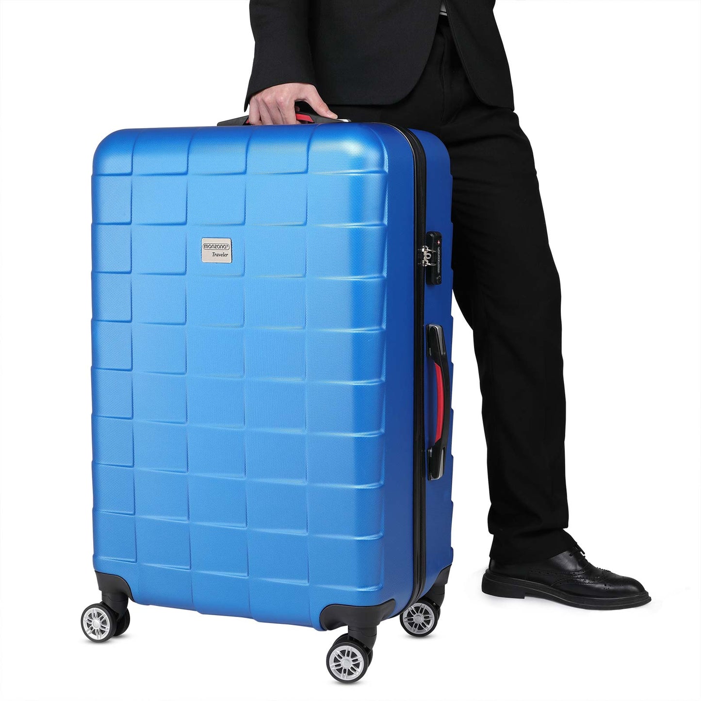 Nancy's Union Grove Koffer - Reiskoffer - Hardcase - Extra Riemen - Met TSA-Cijferslot - Blauw - ± 75 x 50 x 30 cm