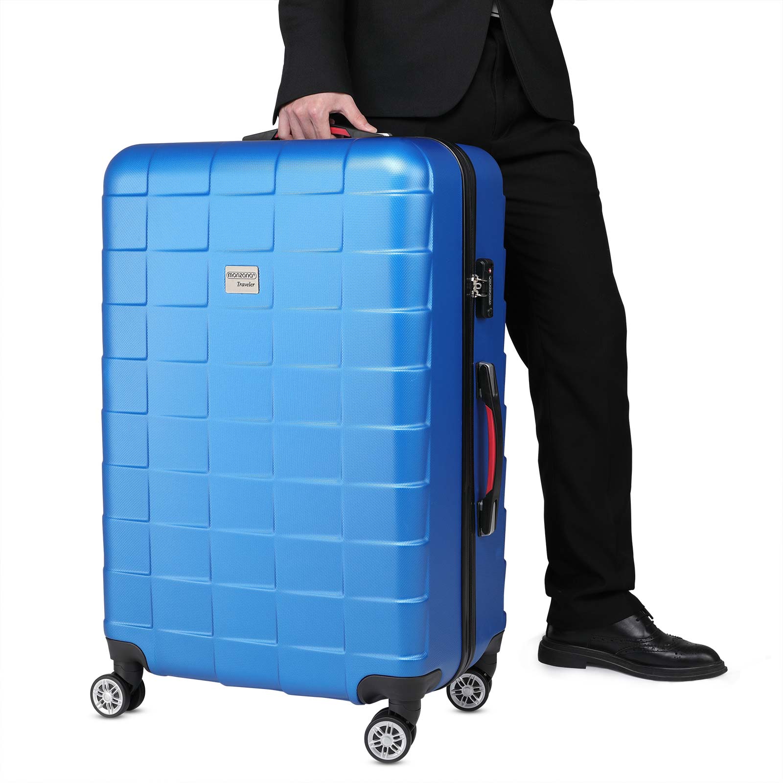 Nancy's Union Grove Koffer - Reiskoffer - Hardcase - Extra Riemen - Met TSA-Cijferslot - Blauw - ± 75 x 50 x 30 cm