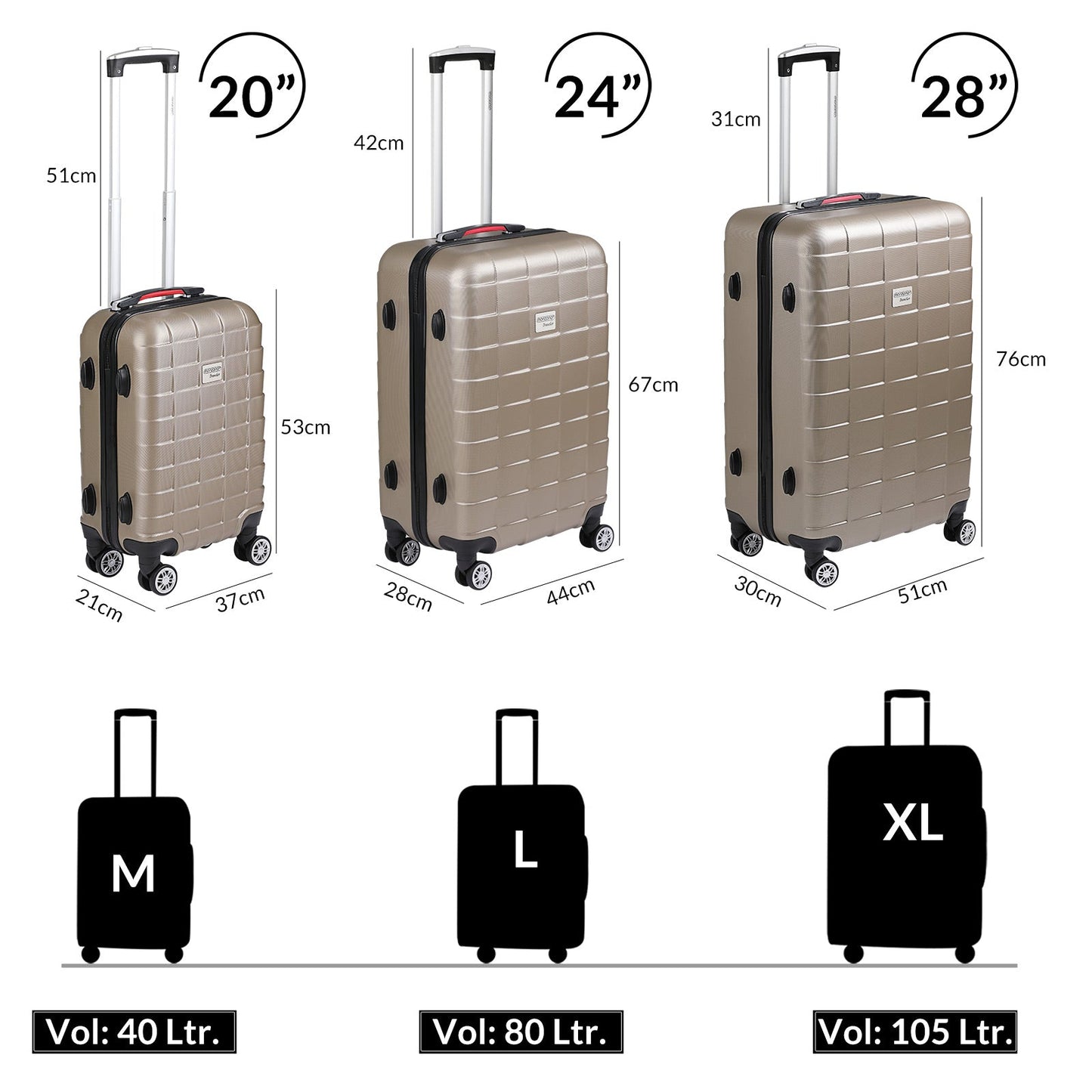 Ensemble de valises de voyage Nancy's Waikele - 3 pièces - Étui rigide - TSA - ABS