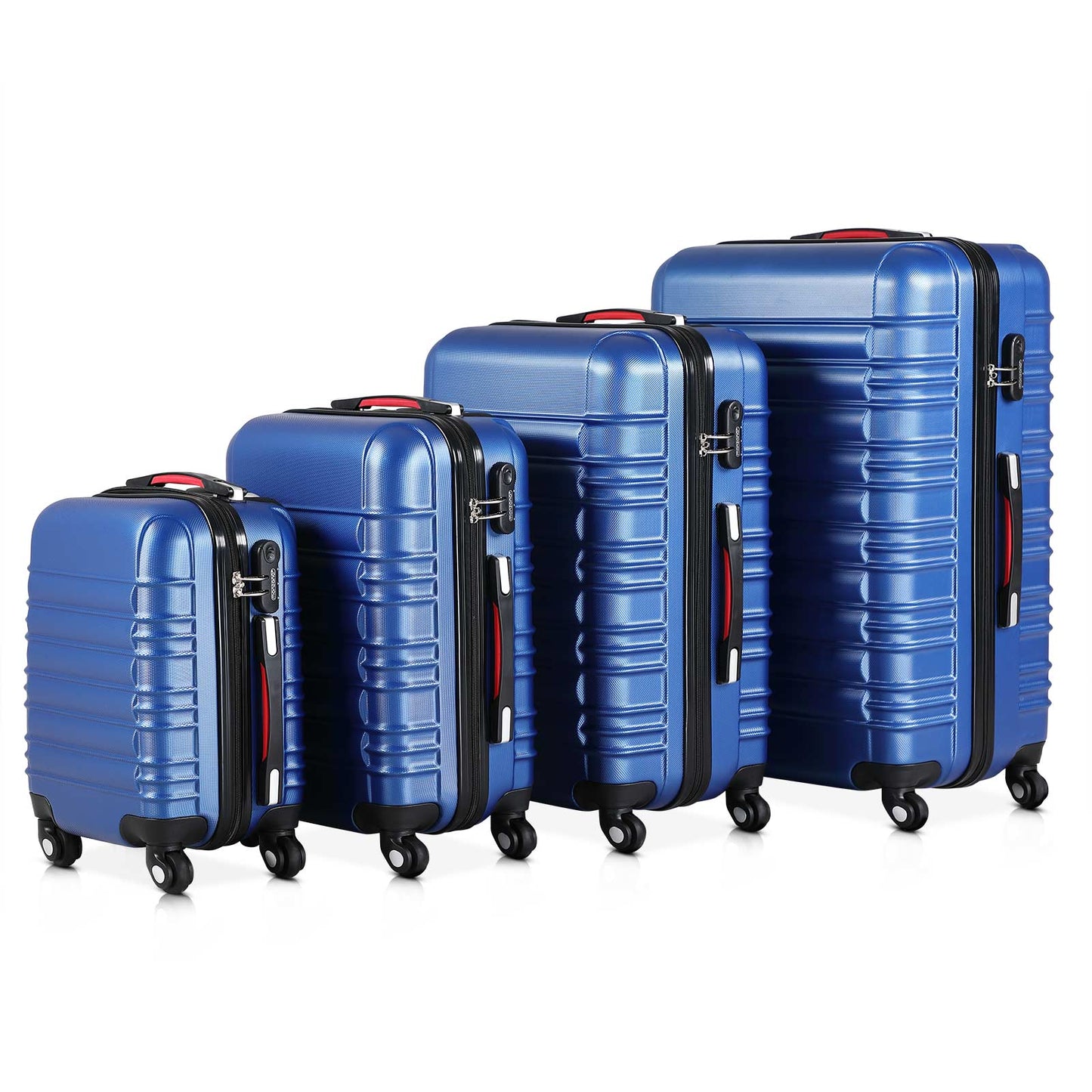 Nancy's Rockton Travel Suitcase Set - 4-piece - Hard Case - Extra Straps - Practical Net Pocket - ABS
