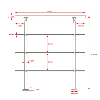 Nancy's Lake Lorraine Stair Railing - Trellis - Handrail - Stainless Steel - 80 cm