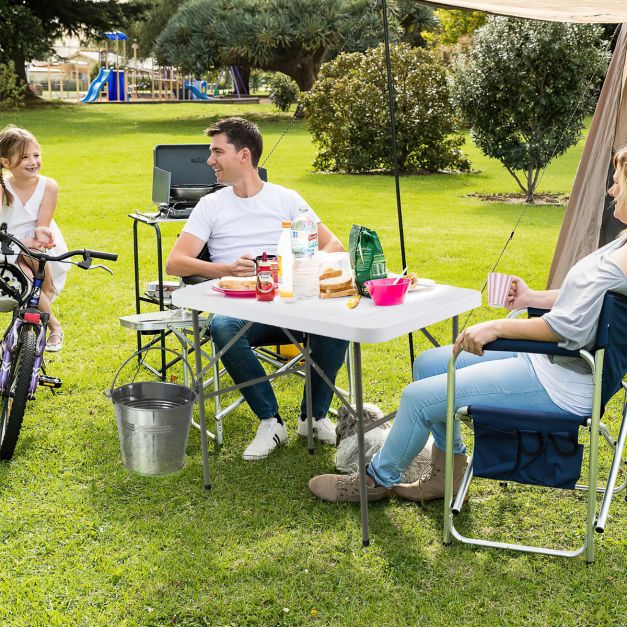 Nancy's Freches Campingtafel - Picknicktafel - Kampeertafel - Wit - ± 100 x 65 x 110 cm
