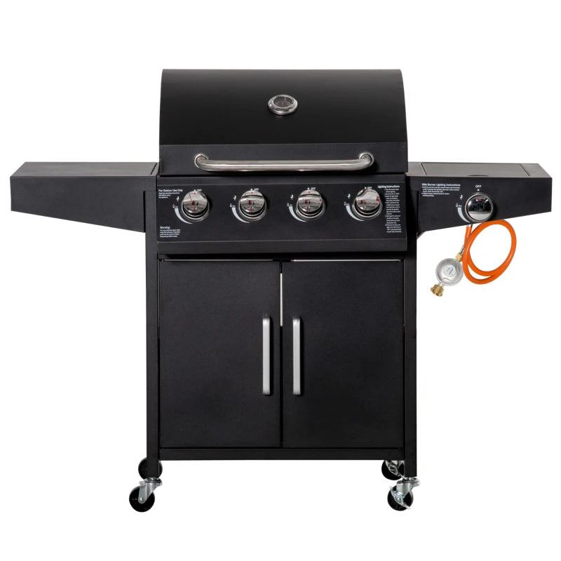 Nancy's Gamil Barbecue - BBQ - Grill - Gas BBQ - 4 Branders - Zwart - Staal