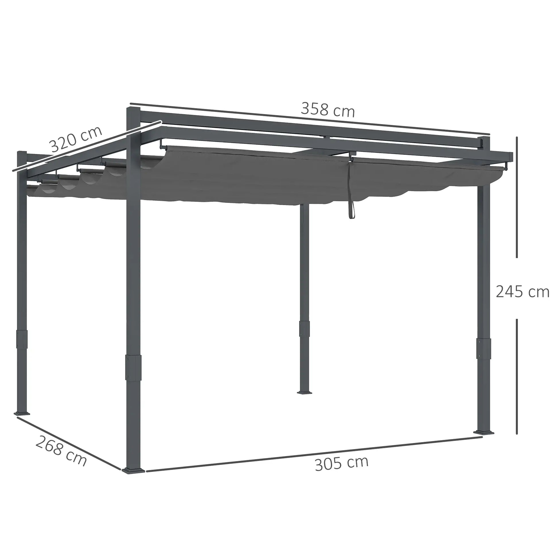 Nancy's Conversano Pergola - Terras overkapping - Grijs - ± 360 x 320 x 245 cm