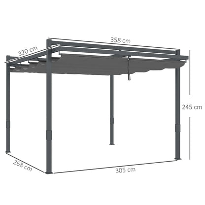 Nancy's Conversano Pergola - Terras overkapping - Grijs - ± 360 x 320 x 245 cm