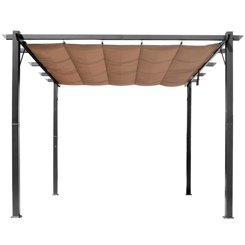 Nancy's Sulmona Pergola - Tuinpaviljoen - Uitschuifbare luifel - Grijs / Bruin - ± 300 x 400 x 225 cm