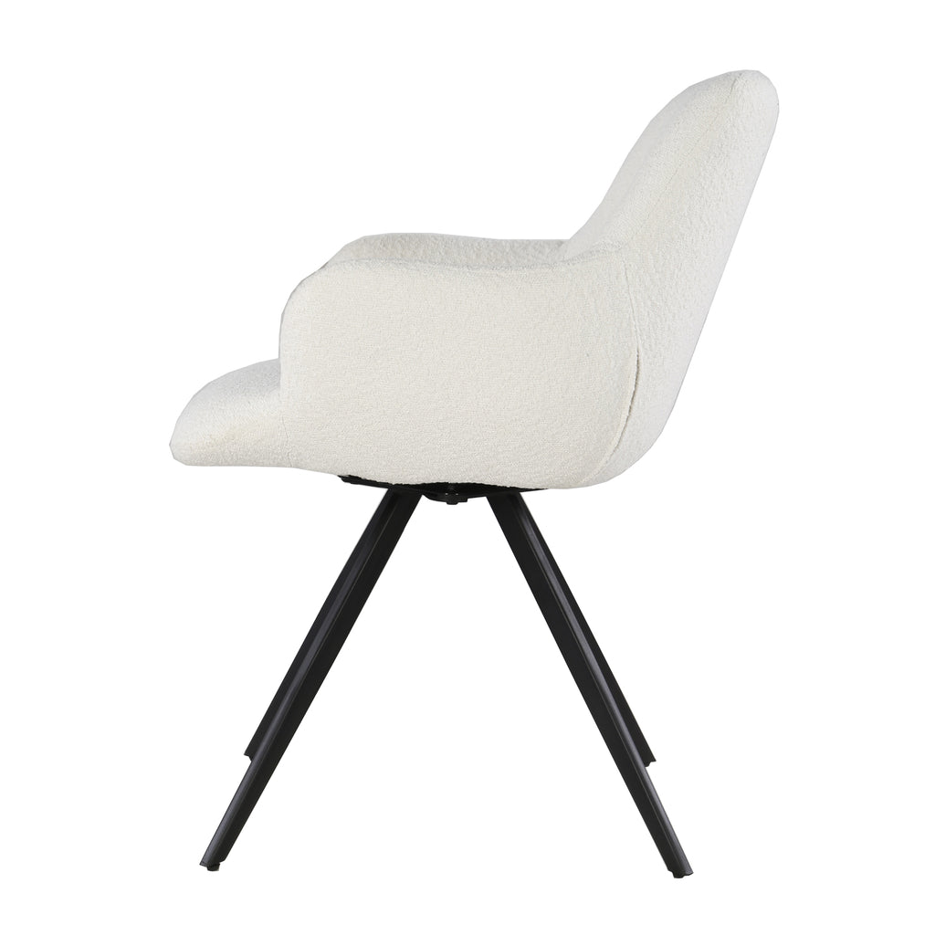Livingfurn Doreen Boucle White Eetkamerstoel