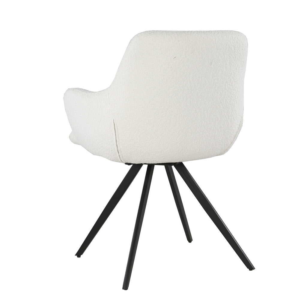 Livingfurn Doreen Boucle White Eetkamerstoel