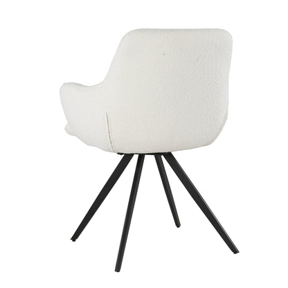 Livingfurn Doreen Boucle White Eetkamerstoel
