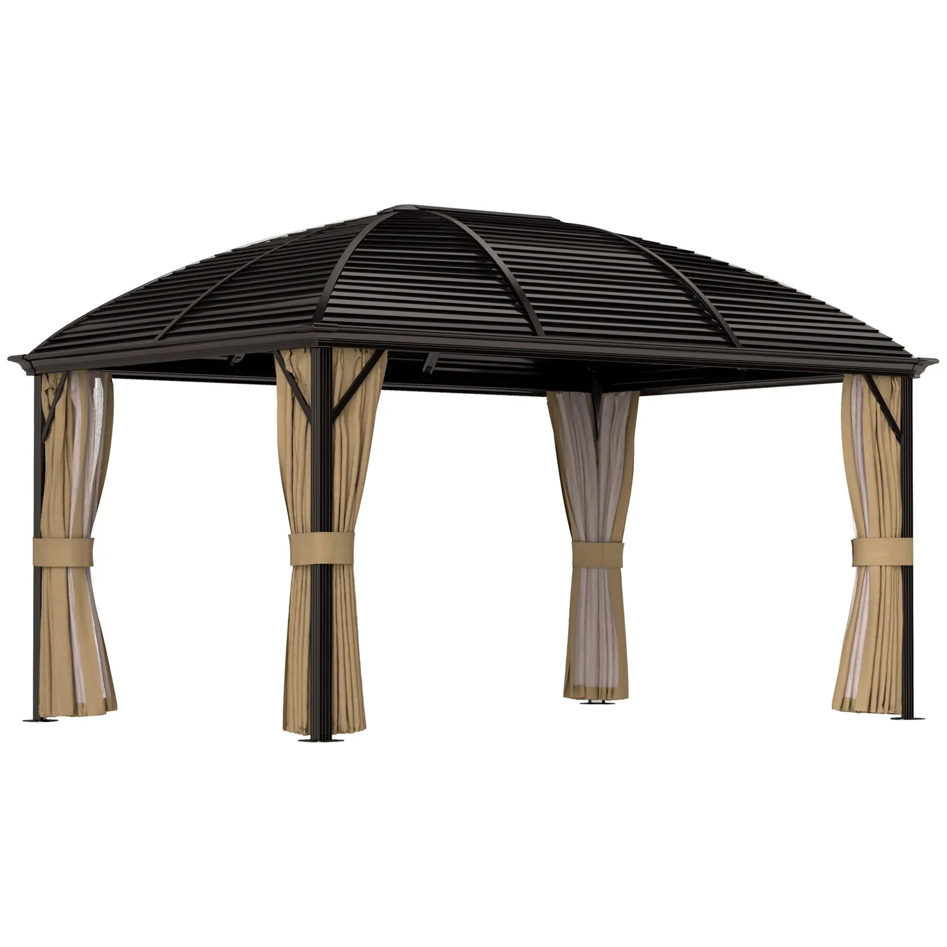 Nancy's Calatafimi Paviljoen - Tuinpaviljoen - Pergola - Terrasoverkapping - Bruin - ± 400 x 300 x 280 cm