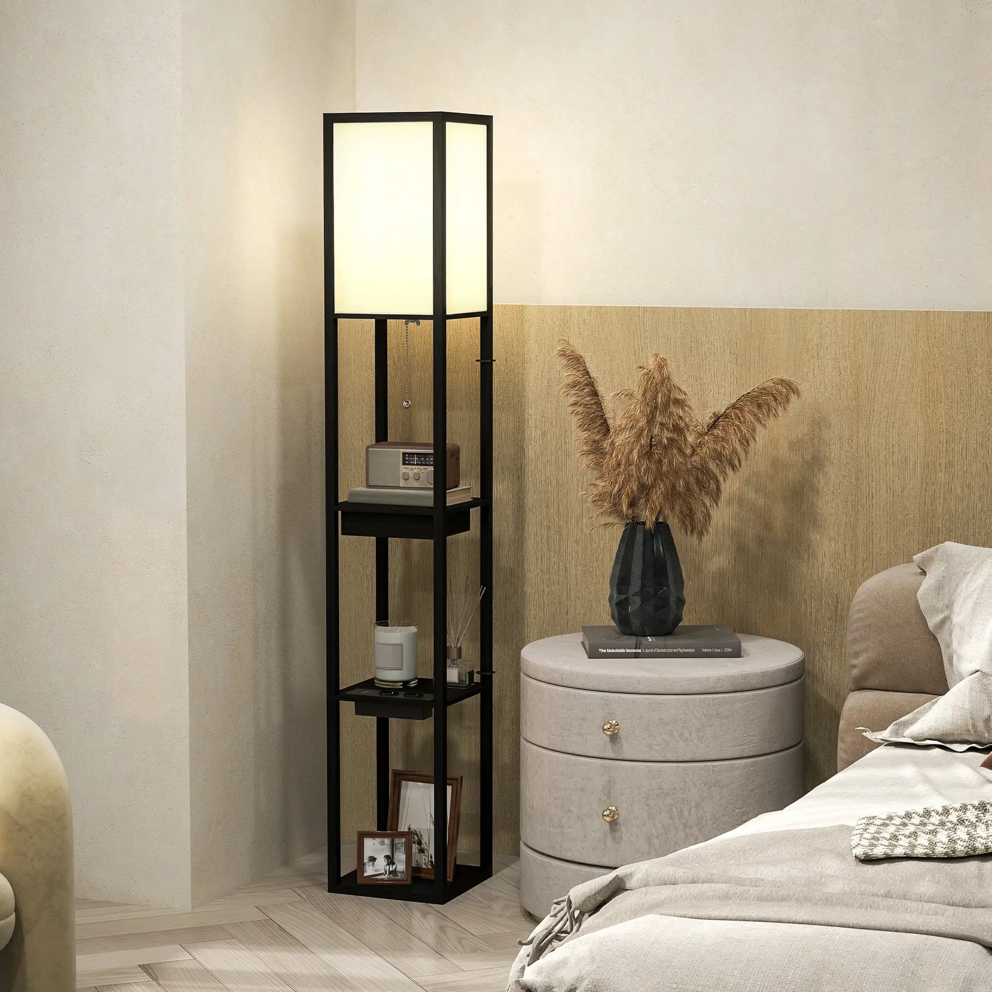 Nancy's Gizzeria Vloerlamp - Staande Lamp - Zwart / Wit