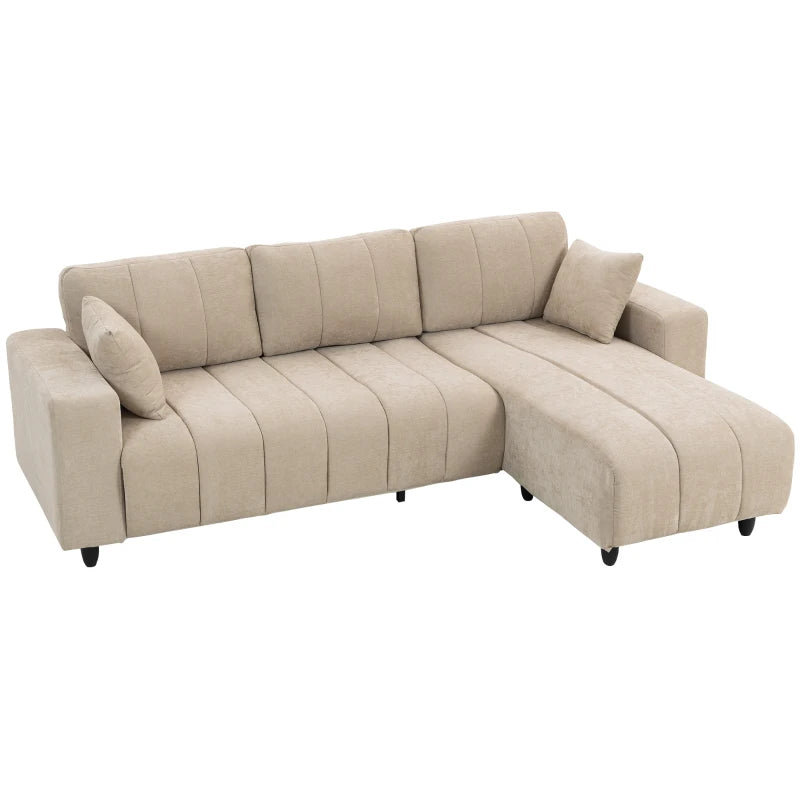 Nancy's Otranto Hoekbank - Chaise Longue links of rechts - Beige - Linnenlook