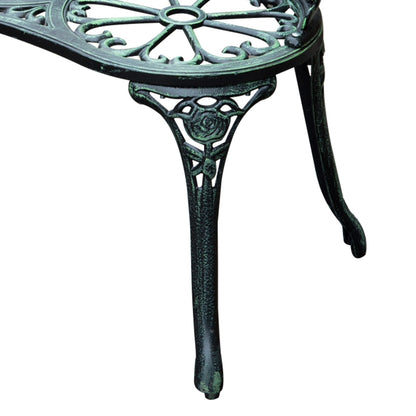 Banc de jardin Nancy's Riverview - Banc - Banc 2 places - Métal - Vert antique - 100 x 54 x 80 cm