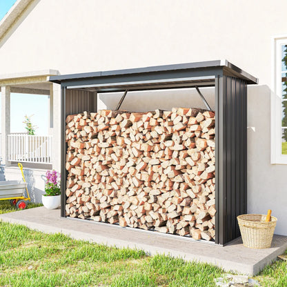 Nancy's Morfasso Haardhout Opslag - Brandhoutopslag - Houtopslag - Haardhoutrek - Grijs - Staal