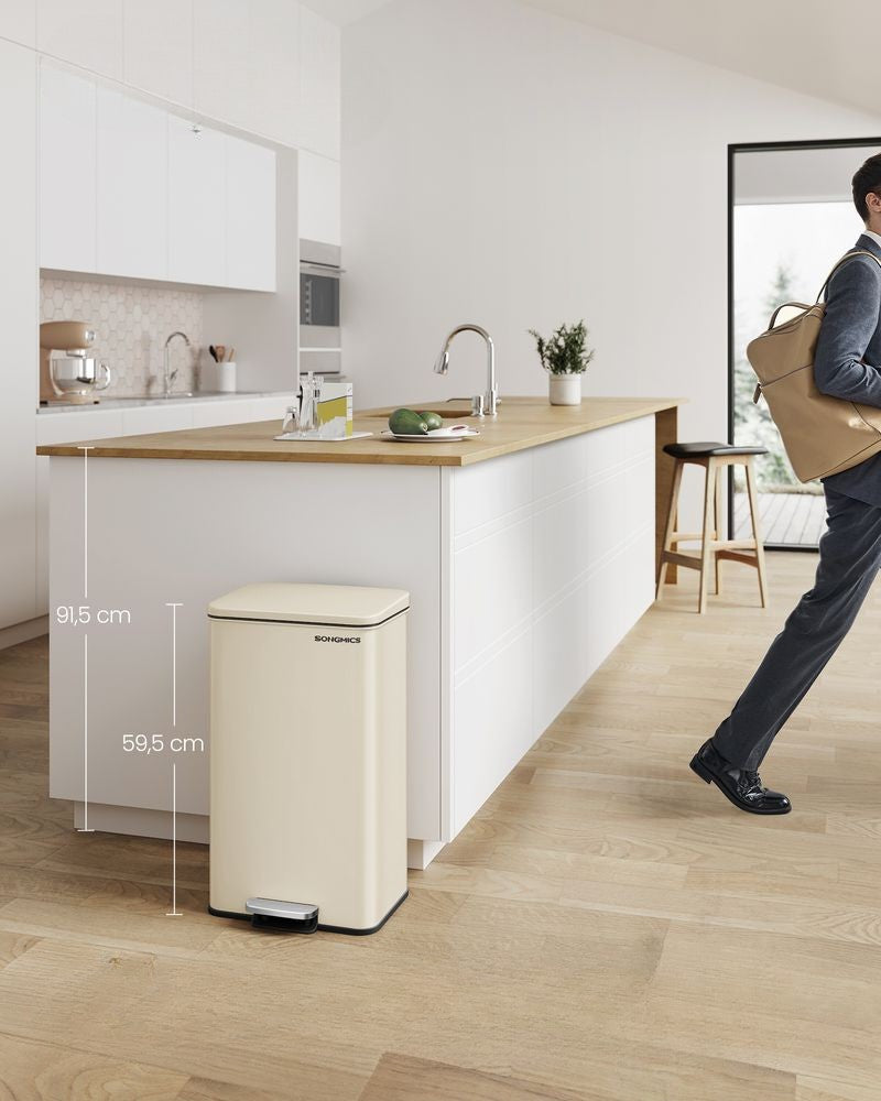 Nancy's Morbegno Pedaalemmer - Afvalbak - Prullenbak - Beige - 40 Liter