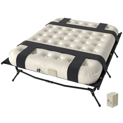Nancy's Druogno Campingbed - 2-Persoons Luchtbed - Automatische Luchtpomp - Zwart / Kaki