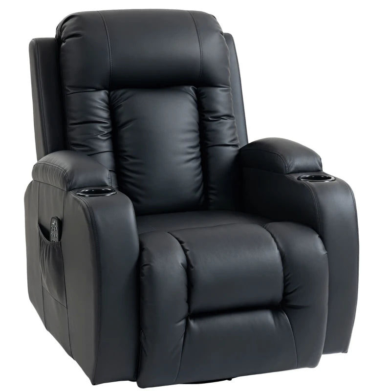 Nancy's Pollone Massagestoel - Relaxfauteuil met massagefunctie - Warmte massage - Schommelfunctie - Zwart - Kunstleer