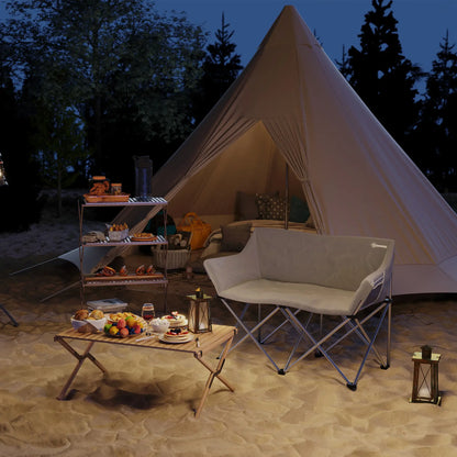 Nancy's Dronero Dubbele Campingstoel - Vouwstoel - Visstoel - Grijs
