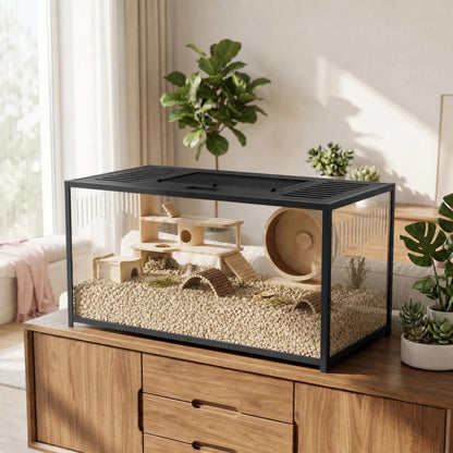 Nancy's Torgiano Knaagdierkooi - Hamsterkooi - Zwart - ± 100 x 50 x 52 cm